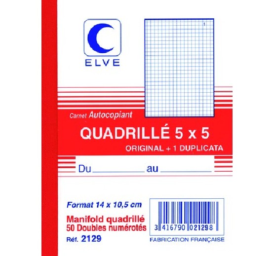 023482- LE LOT DE 5 MANIFOLD "QUADRILLÉ", FORMAT A6 - 148...