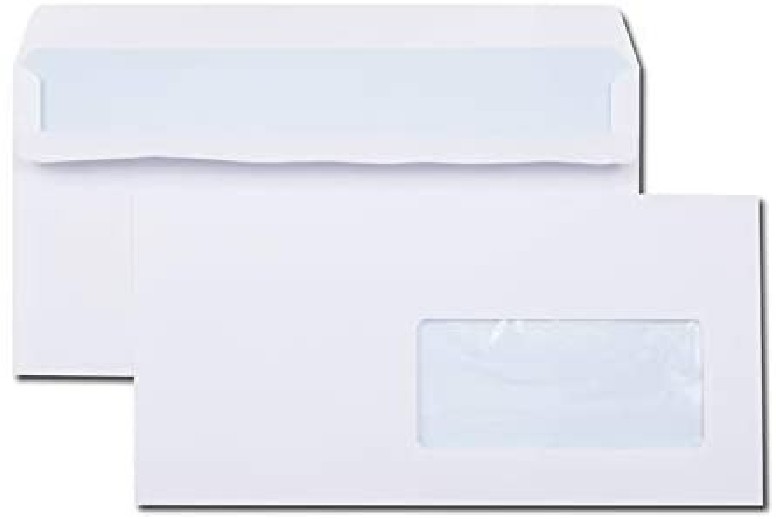 023380-Boîte de 500 enveloppes blanches DL 110x220 80...