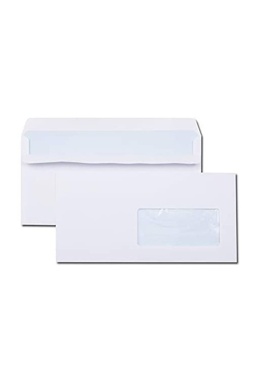 Enveloppes blanches à fenêtre
